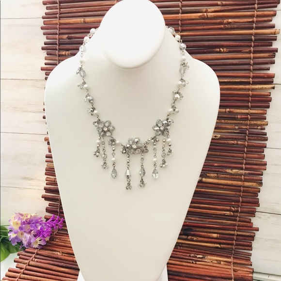 White House Black Market Crystal Dangle Necklace - Picture 3 of 7